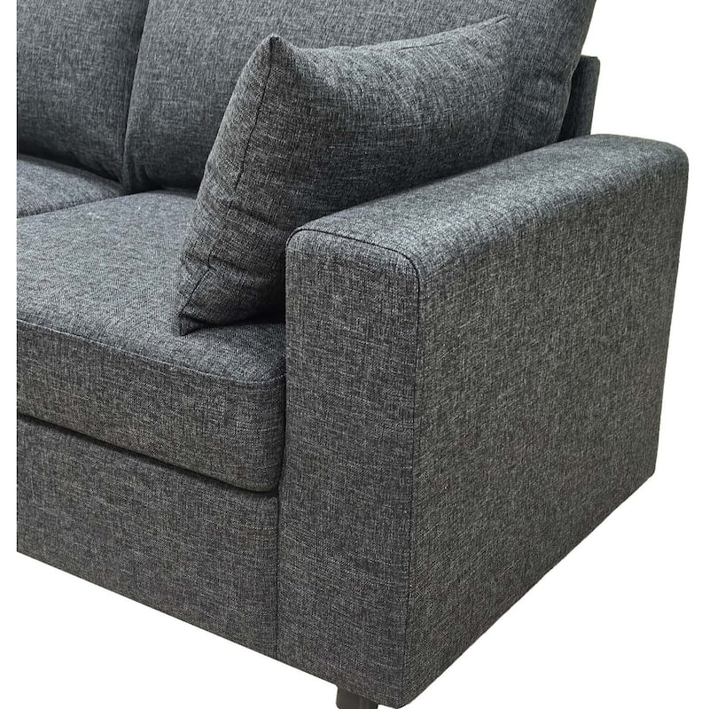 78" Modern Upholstered 2-seater Sofa with 2 Throw Pillows