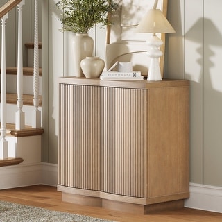 Tambellini Mid Century Modern Accent Cabinet with Doors or Media Storage Cabinet for Living Room with Solid Wood Base