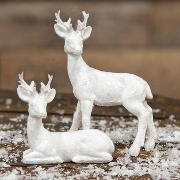 white resin deer figurine