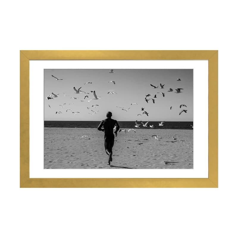 iCanvas "Victor With Birds" by Gregory Prescott PFA - Gold - 24x32x1