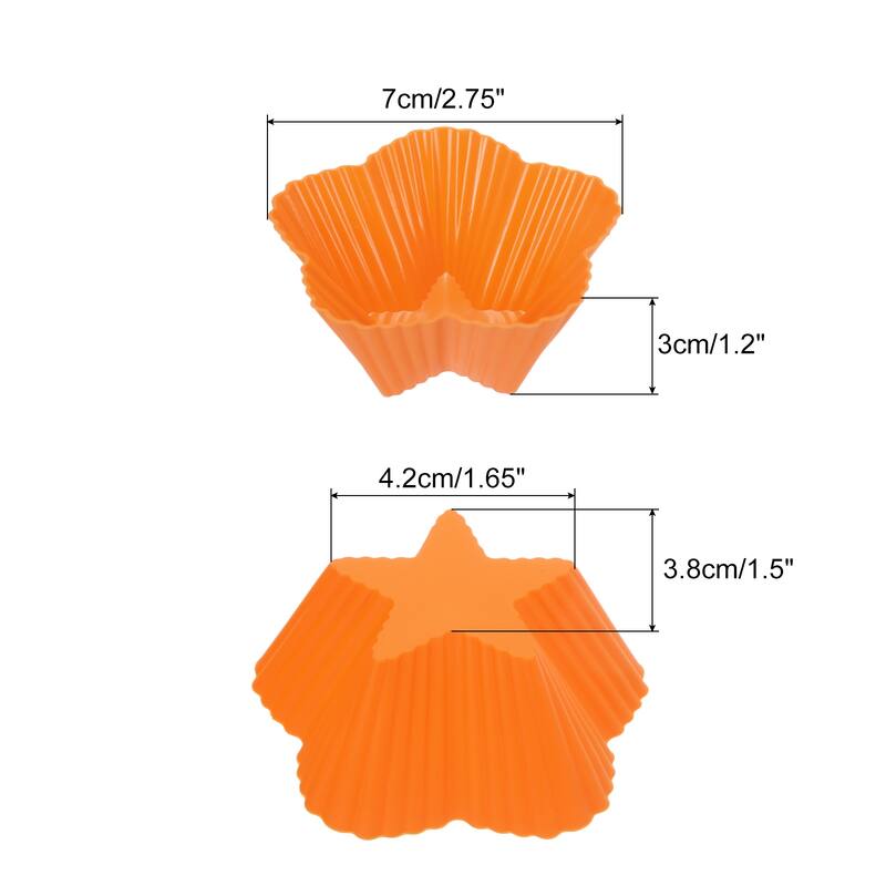 Reusable Muffins Cups Silicone Cupcake Liners Baking Cup - Orange