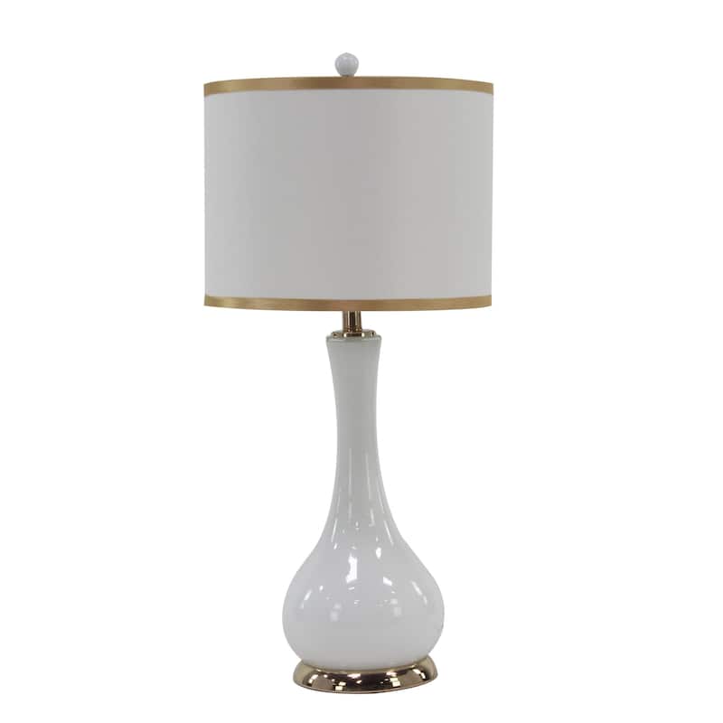 Metal Room Table Lamp with Gold Accents - Set of 2 White - Roche River Decor
