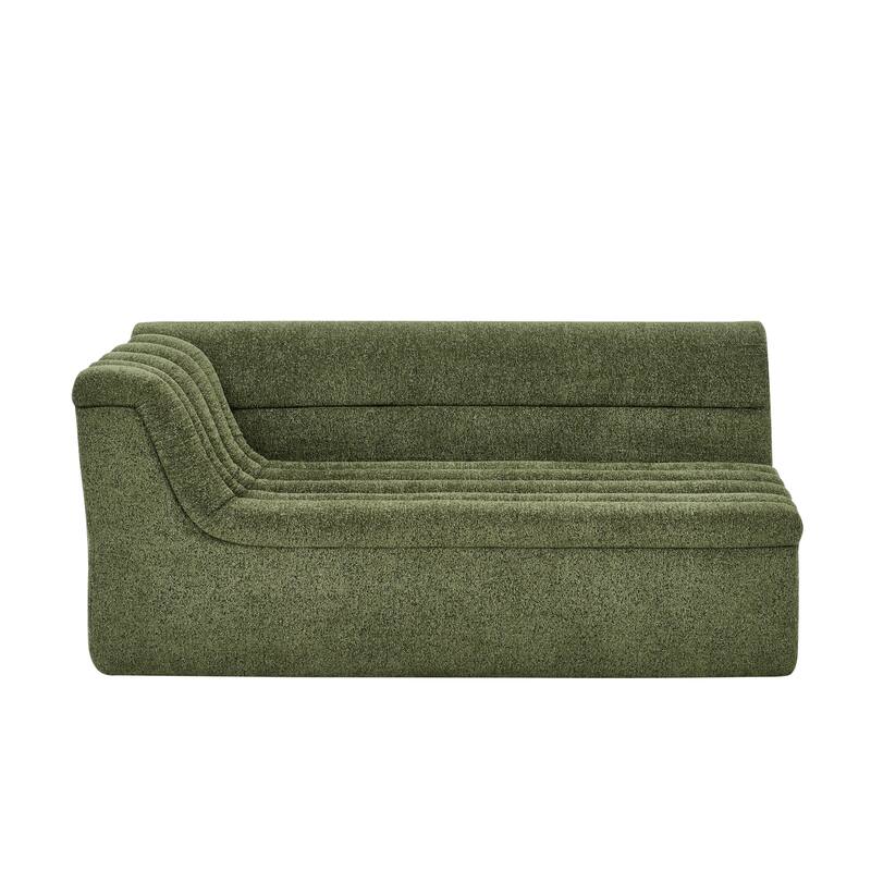 Modular Sectional Sofa with L-Shape Chaise Lounge, Chenille Upholstered Boneless Couches, Corner Sofa with Wave-Shaped Armrest