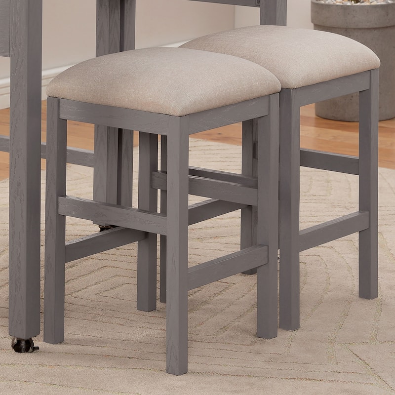 Delware Farmhouse Light Grey Padded Counter Height Stool (Set of 2) by Furniture of America