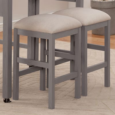 Delware Farmhouse Light Grey Padded Counter Height Stool (Set of 2) by Furniture of America