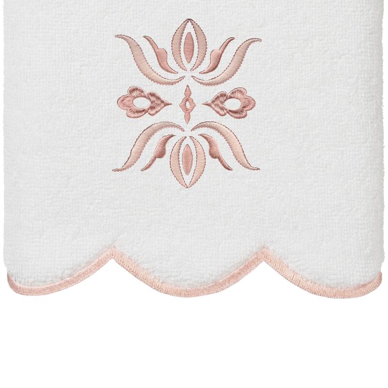 Authentic Hotel and Spa 100% Turkish Cotton FLOWER CREST Scallop Towel Collection