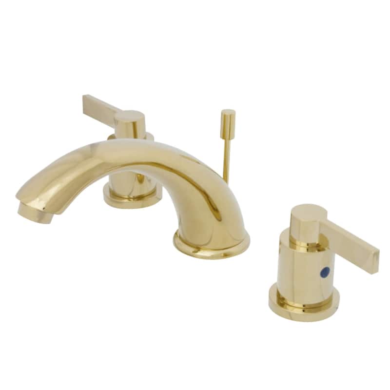 Kingston Brass Nuvo Fusion Widespread Bathroom Faucet - Free Metal Pop - Polished Brass