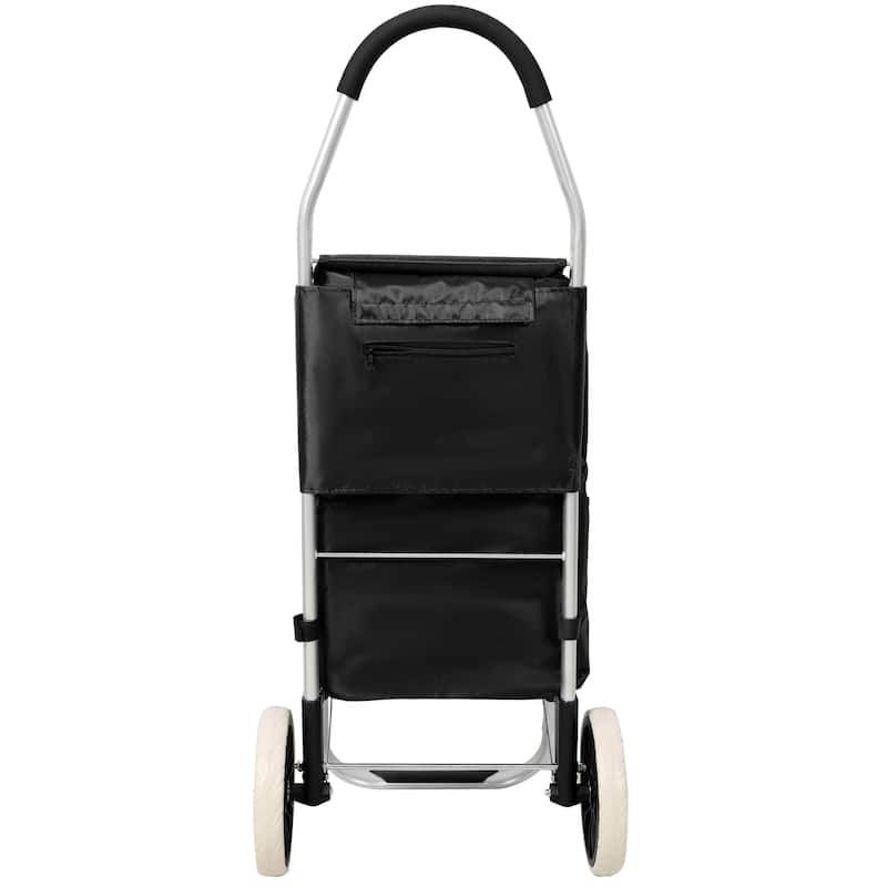 Shopping Trolley with Wheels, Trolley Black Foldable Shopping Cart, Removable Shopping Oxford Waterproof Bag