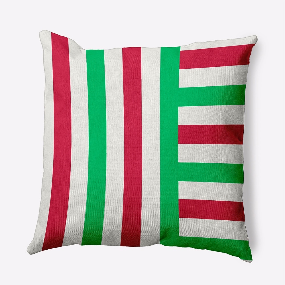 Christmas Stripes Accent Pillow