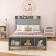 preview thumbnail 5 of 63, Platform bed with LED lights and USB port Grey - Full