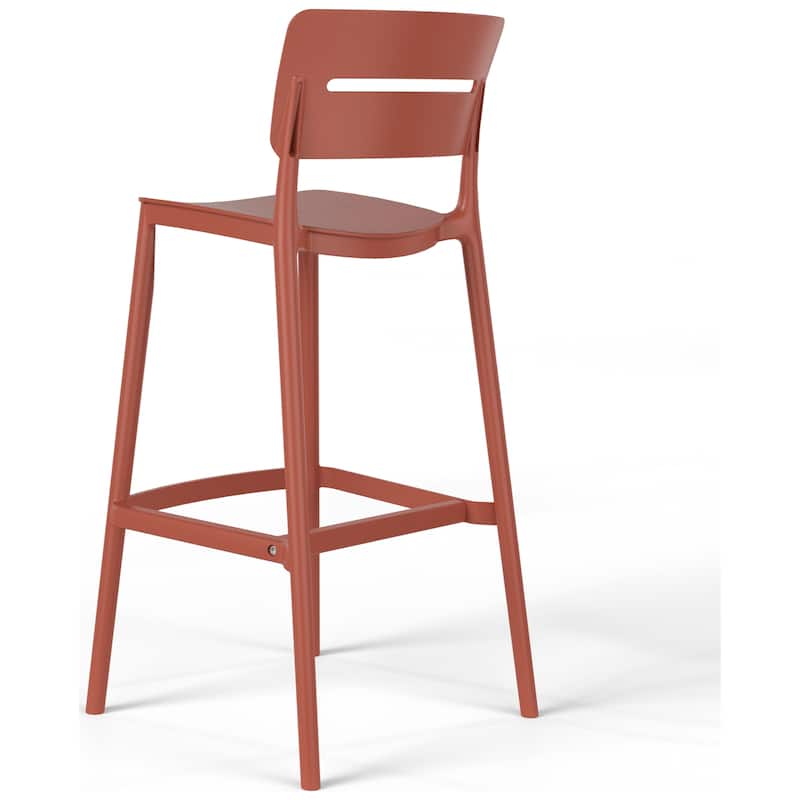 Frond and Form 29.5" Outdoor Patio Poly Plastic Bar Stool (Set of 2)