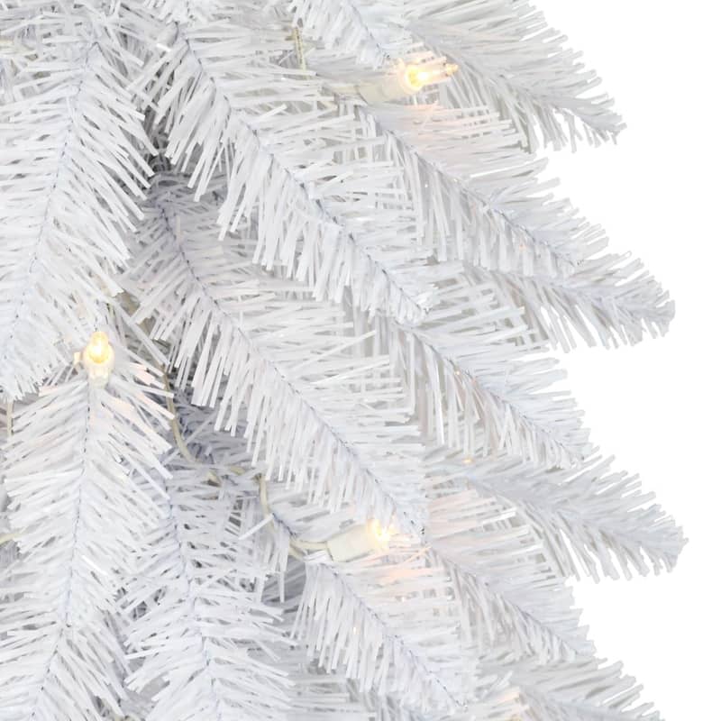 Puleo International 4 ft Pre-Lit White Artificial Alpine Pencil Tree