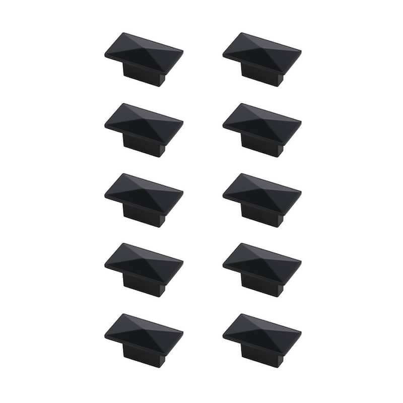 Stacks 2"Rectangle Knob Multipack (Set of 10) - Matte Black