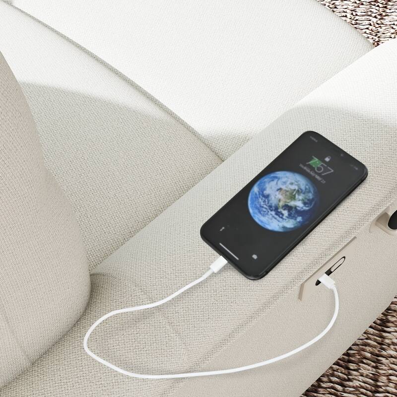 270°Power Swivel Rocker Recliner Chair w/Phone Holder, Electric Glider Reclining Sofa with USB Ports, Power Swivel Glider