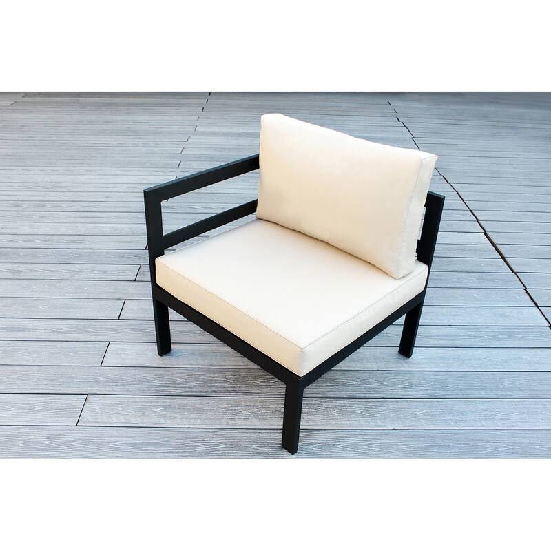 Ohana Outdoor 9-pc. Cushioned Aluminum Sectional with 42" Fire Table
