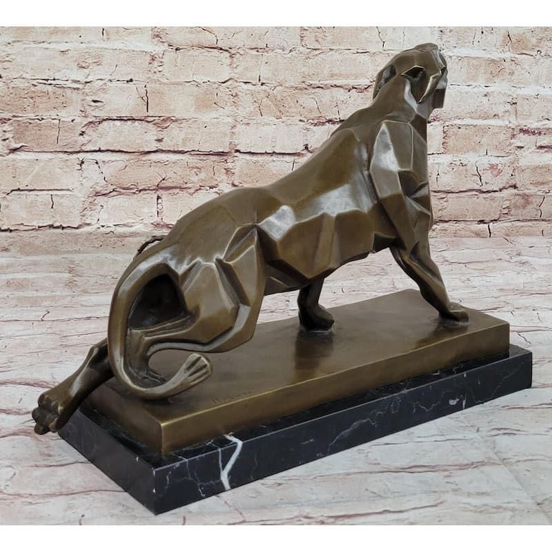 Henry Moore Modern Art Abstract Jaguar Panther Cougar Imitative Lion Bronze Sculpture