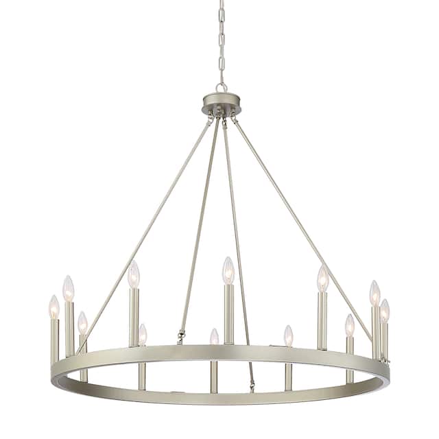 Acroma 12 Light 40 In Modern Farmhouse Wagon Wheel Chandelier-UL