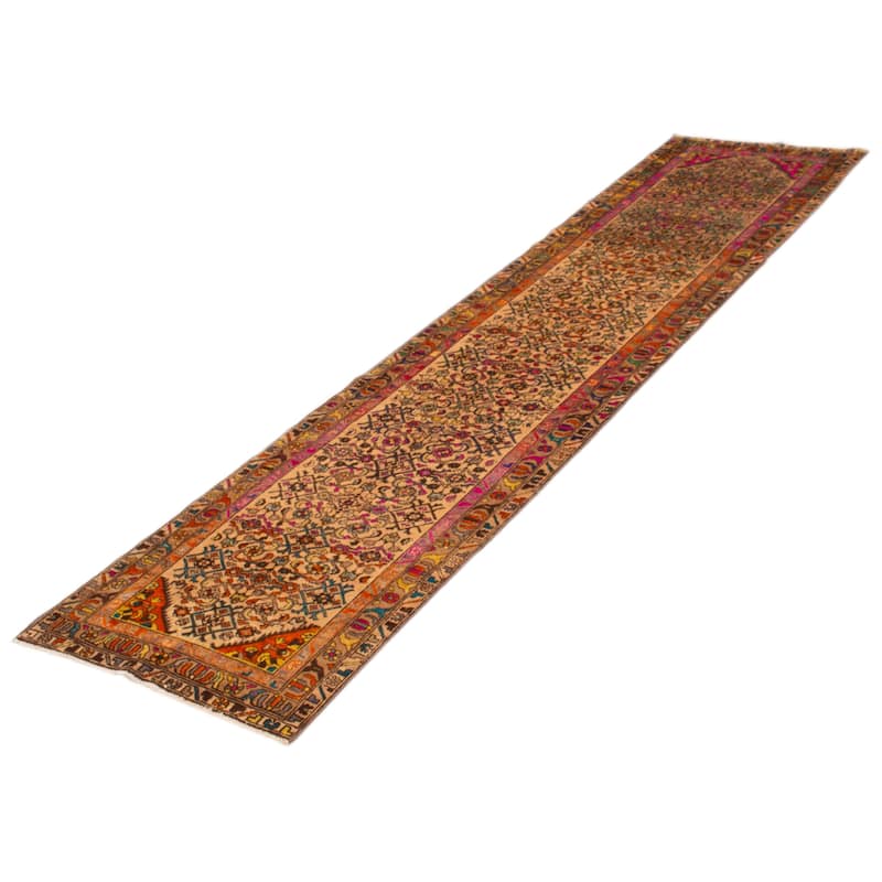 ECARPETGALLERY Hand-knotted Anatolian Vintage Tan Wool Rug - 3'3 x 13'4