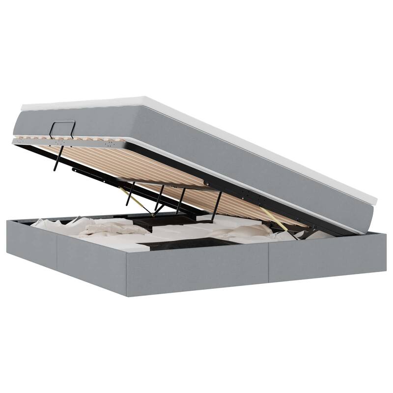 vidaXL Storage Bed with Mattress in Polyester