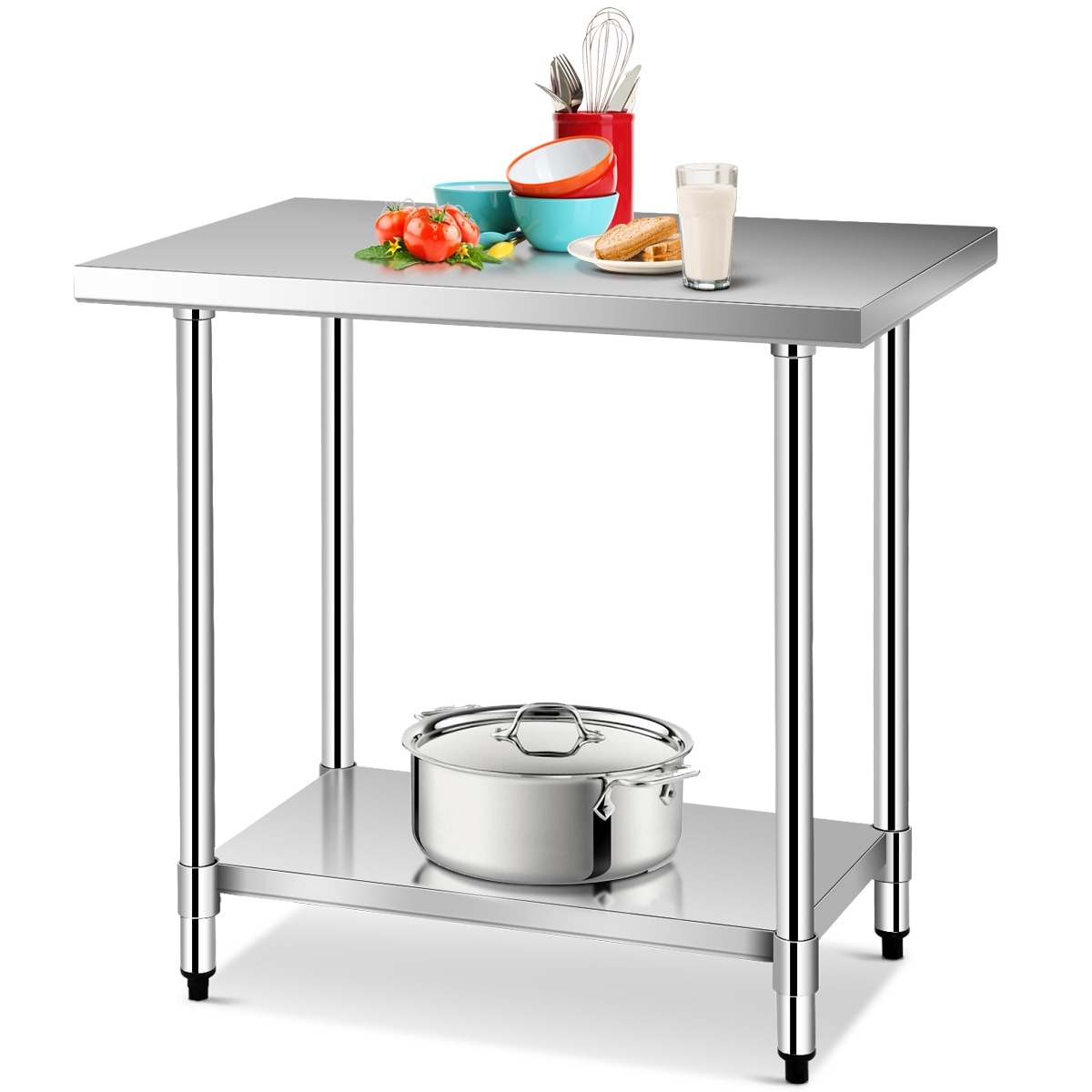 Assembly 2 Tier Kitchen Work Table Stainless Steel Kitchen