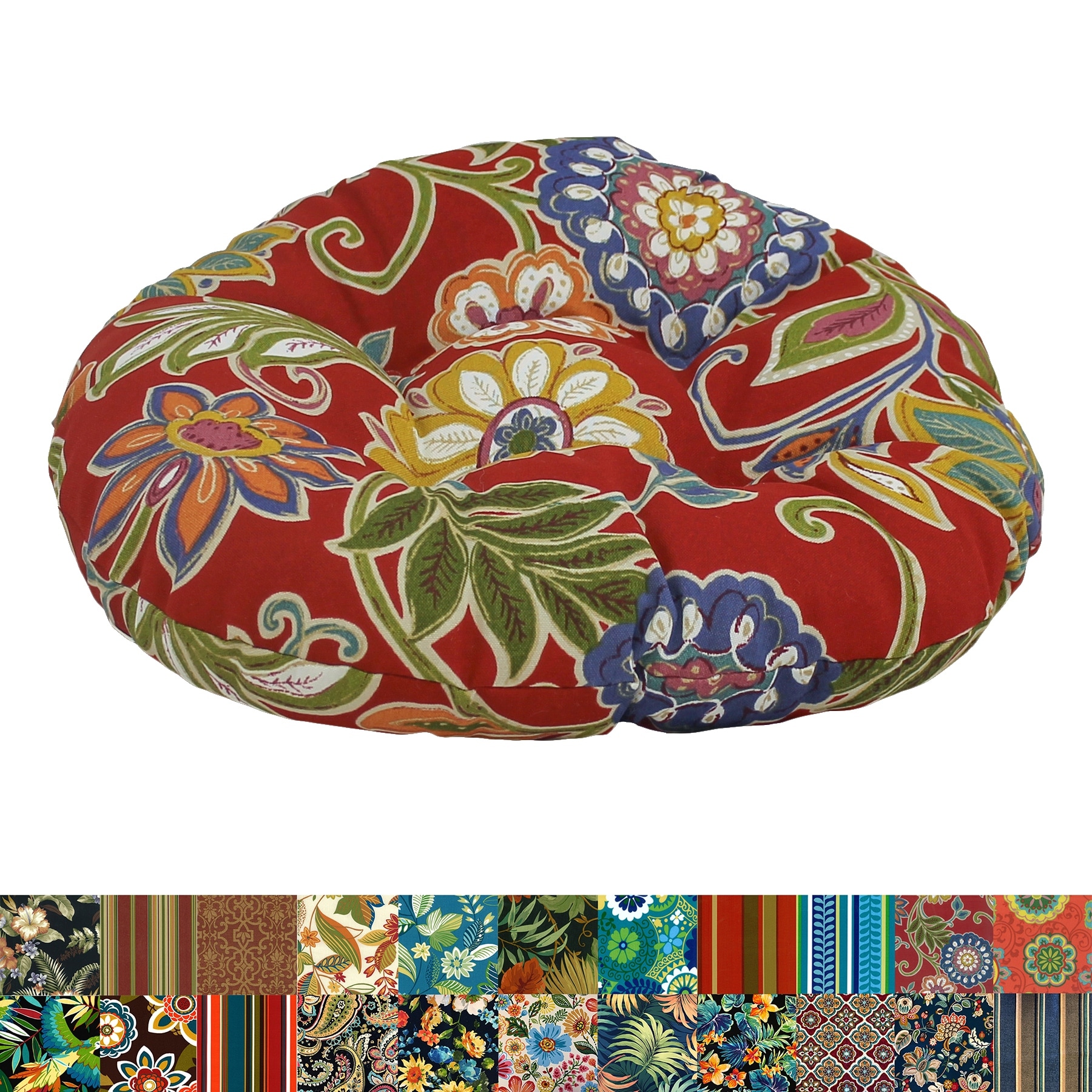 18-inch Round Indoor/Outdoor Footstool Cushion (Cushion Only) - 18 x 18