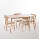 preview thumbnail 1 of 8, Bryner Mid-Century Modern 5 Piece Dining Set by Christopher Knight Home Natural Oak + Light Beige