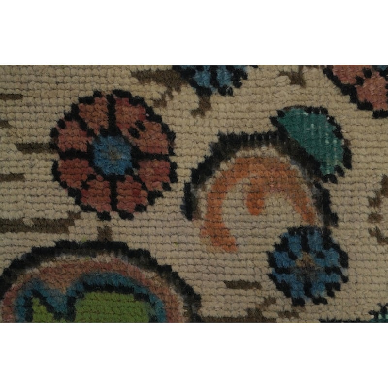 Hand Knotted Oriental 100% Wool Carpet Traditional Floral Green Tabriz Area Rug - 9' 10'' X 6' 5''