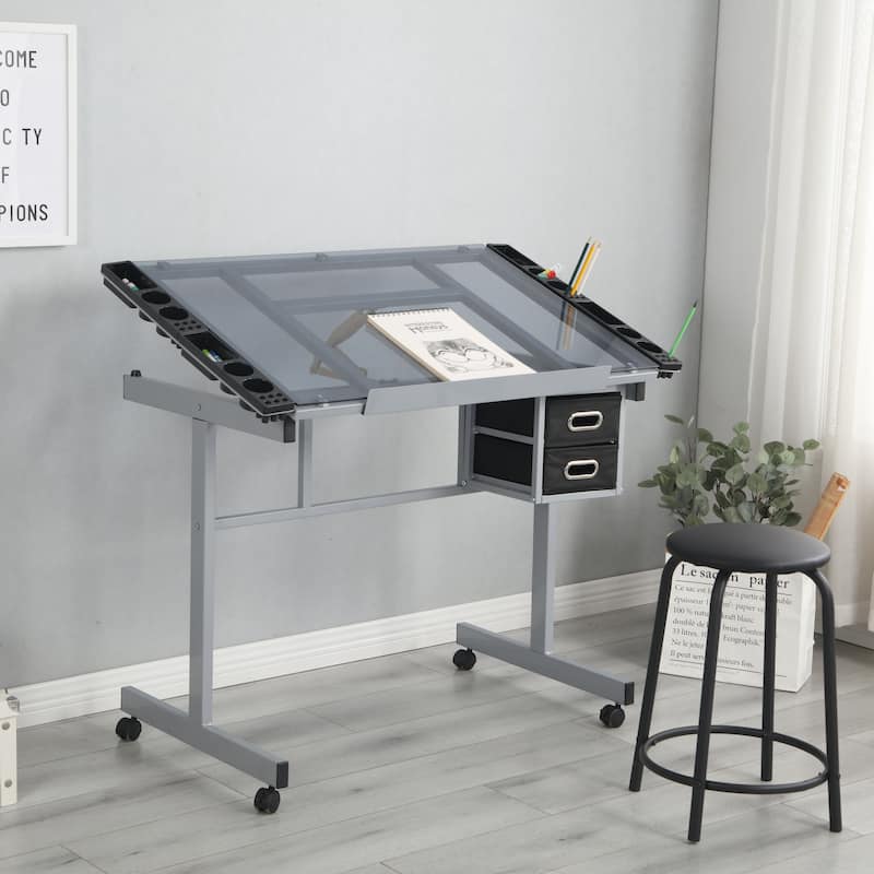 Adjustable Art Drawing Desk Craft Station Drafting
