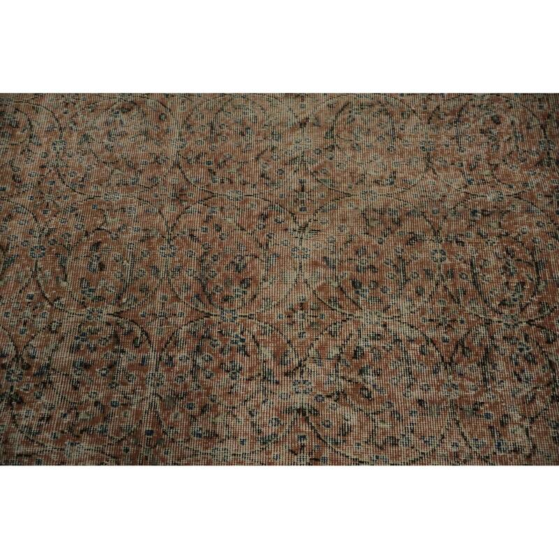 Hand Knotted Oriental 100% Wool Carpet Transitional All-Over Oranges & Rust Anatolian Area Rug - 8' 1'' X 5' 2''