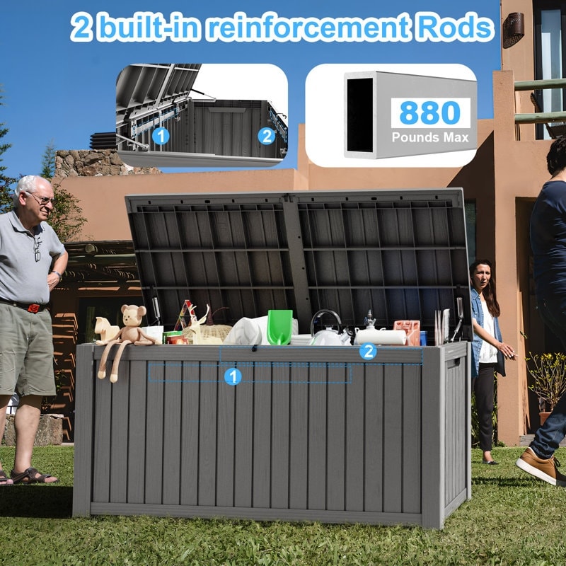 Outdoor Patio Storage Resin Lockable Deck Box - Picture 33 of 100