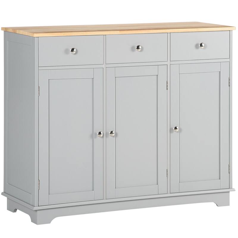 Sideboard Buffet Cabinet with Drawers and Adjustable Shelves