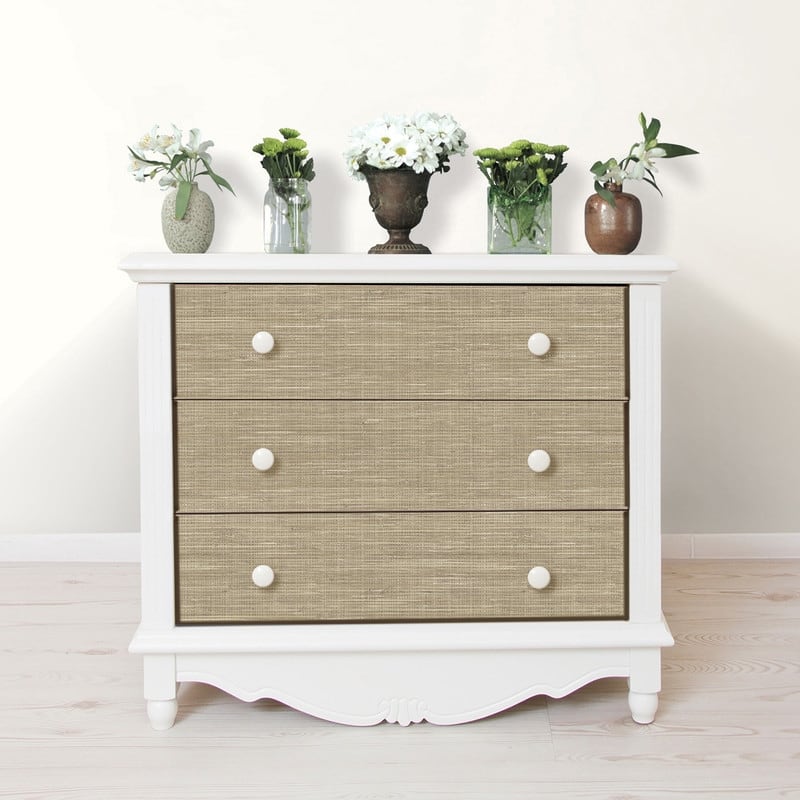 NuWallpaper Wheat Faux Grasscloth Peel & Stick Wallpaper - 216in x 20.5in x 0.025in