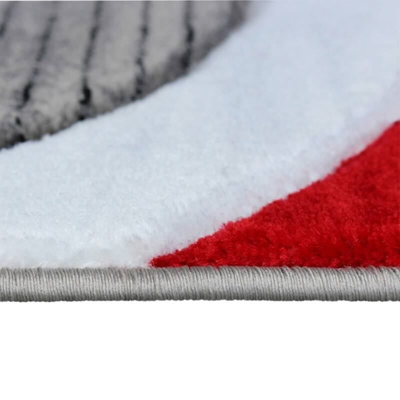 Modern High-Low Sculpted Swirl Design Abstract Area Rug