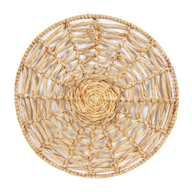Dried Plant Plate Handmade Basket Home Wall Decor - Set of 3 Brown or Cream - Roche River Decor