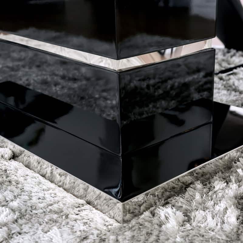 Strick & Bolton Ikemura Black 78-inch Expandable Metal Dining Table