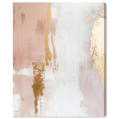 Golden Glow on Pink Canvas by Art Remedy, Gallery Wrapped