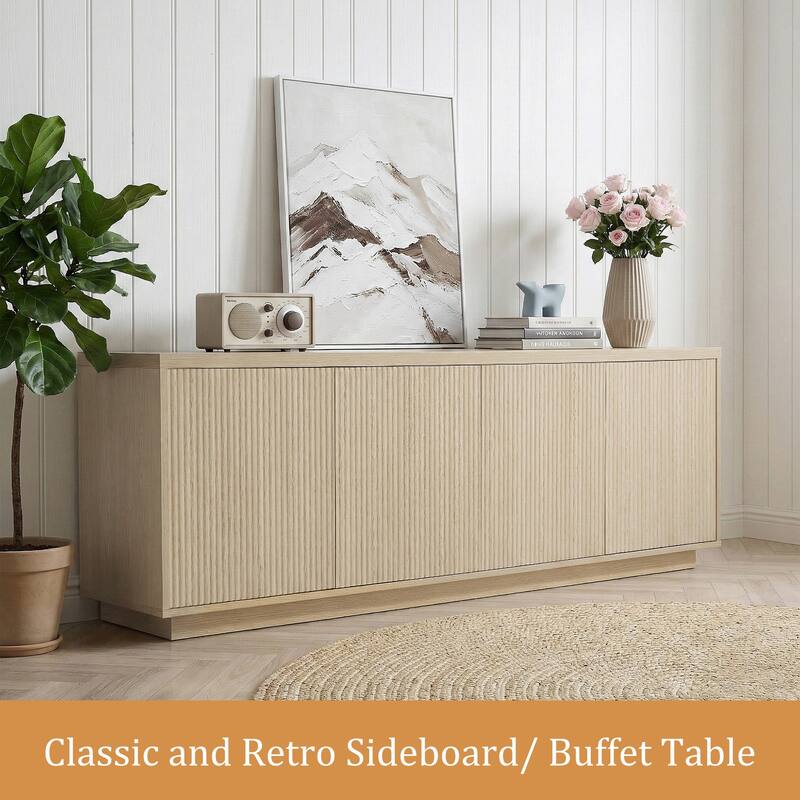 Mid-Century Modern 4-Door Storage Sideboard Cabinet