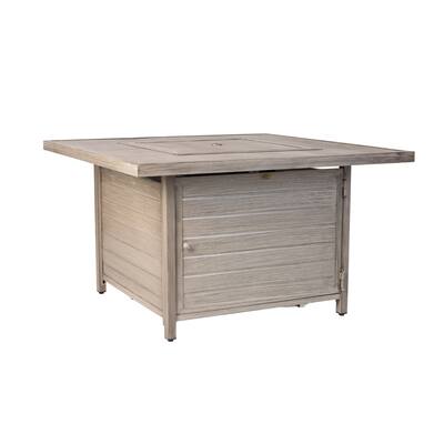 Langhorne Barnwood Square Aluminum LPG Fire Pit - N/A