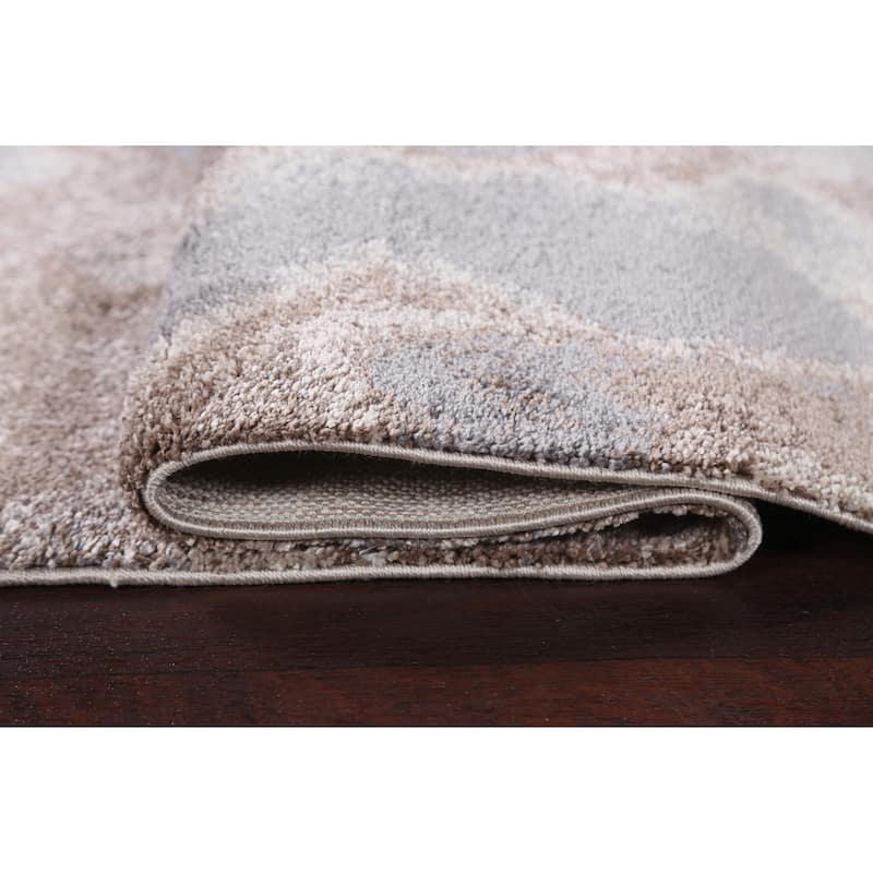 Turkish Abstract Brown Transitional Oriental Rug Contemporary Carpet