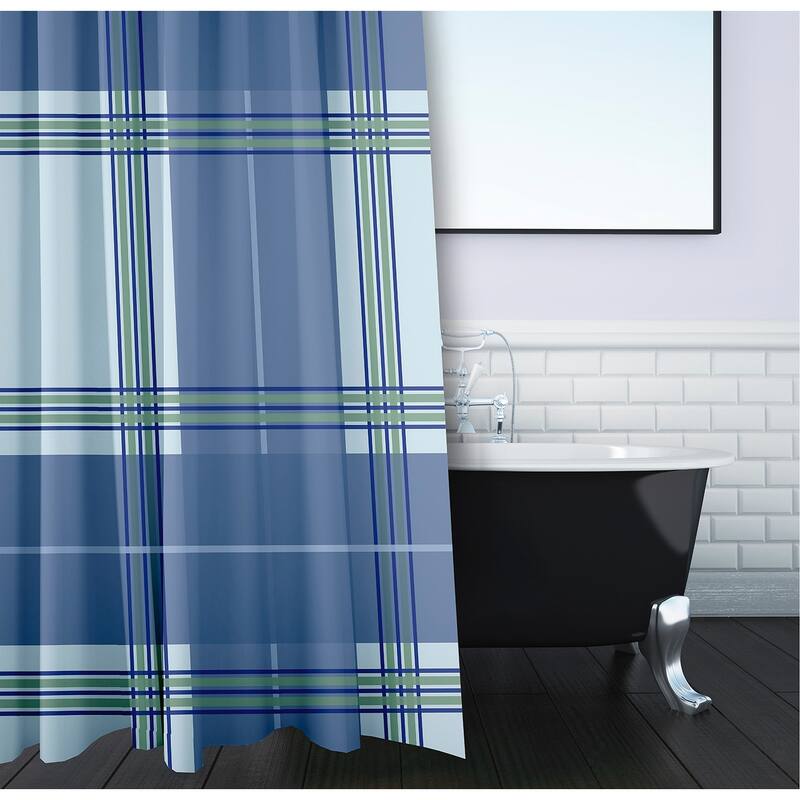 Large Plaid Pattern Shower Curtain