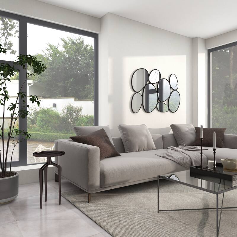 Sleek Aluminum Metal Tray Inspired Accent Table with 3 Tripod Legs - Black, Gold, Silver