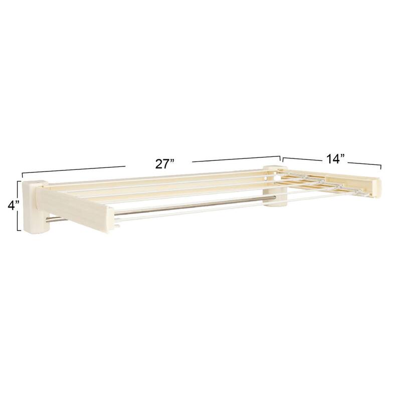 Household Essentials Metal and Plastic Wall Mount Telescoping Drying Rack