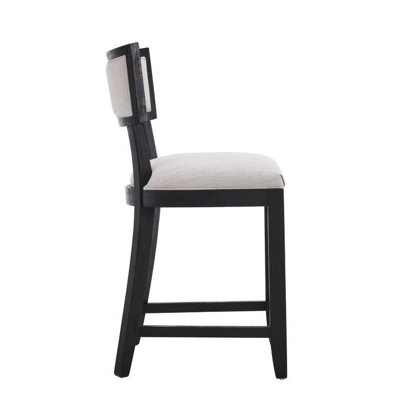 Wina Rubberwood 26.5-inch Counter Height Stools with Fabric Cushion (set of 2) by Christopher Knight Home - N/A