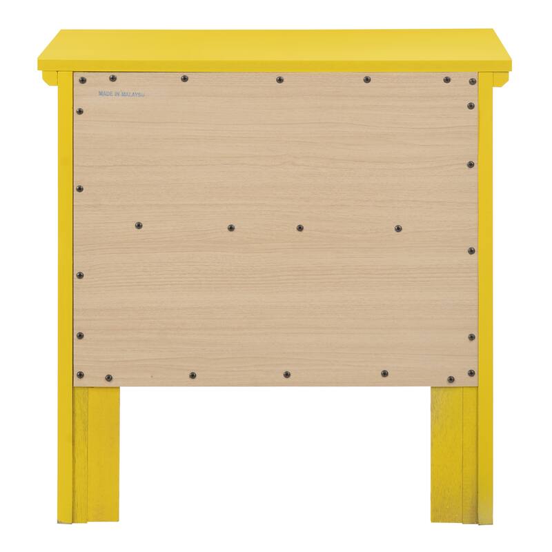 Modern 24-in Double-Drawer Nightstand with Metal Knob
