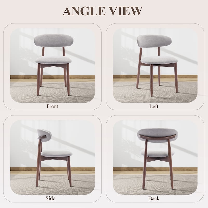 Modern Farmhouse Wooden Dining Chairs (Set of 2/4/6) – Upholstered Fabric Side Chairs with Floor Protectors