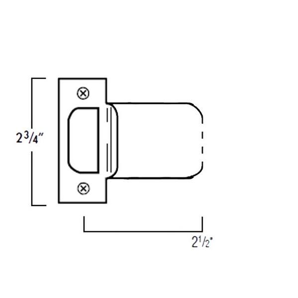 slide 1 of 1, DON-JO 2-3/4" X 2-1/2" Extended Lip Strike Plate - Polished Brass Polished Brass