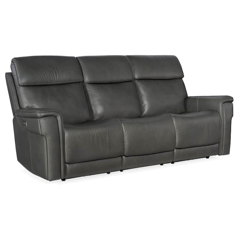 Hooker Furniture SS608-LYRA-POWER-SOFA Lyra 90" Wide Leather Power - Sahara Dorian Gray