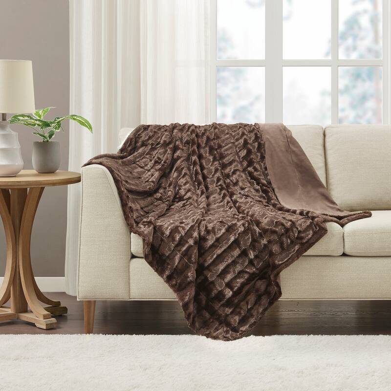 Madison Park Duke Long Fur Throw