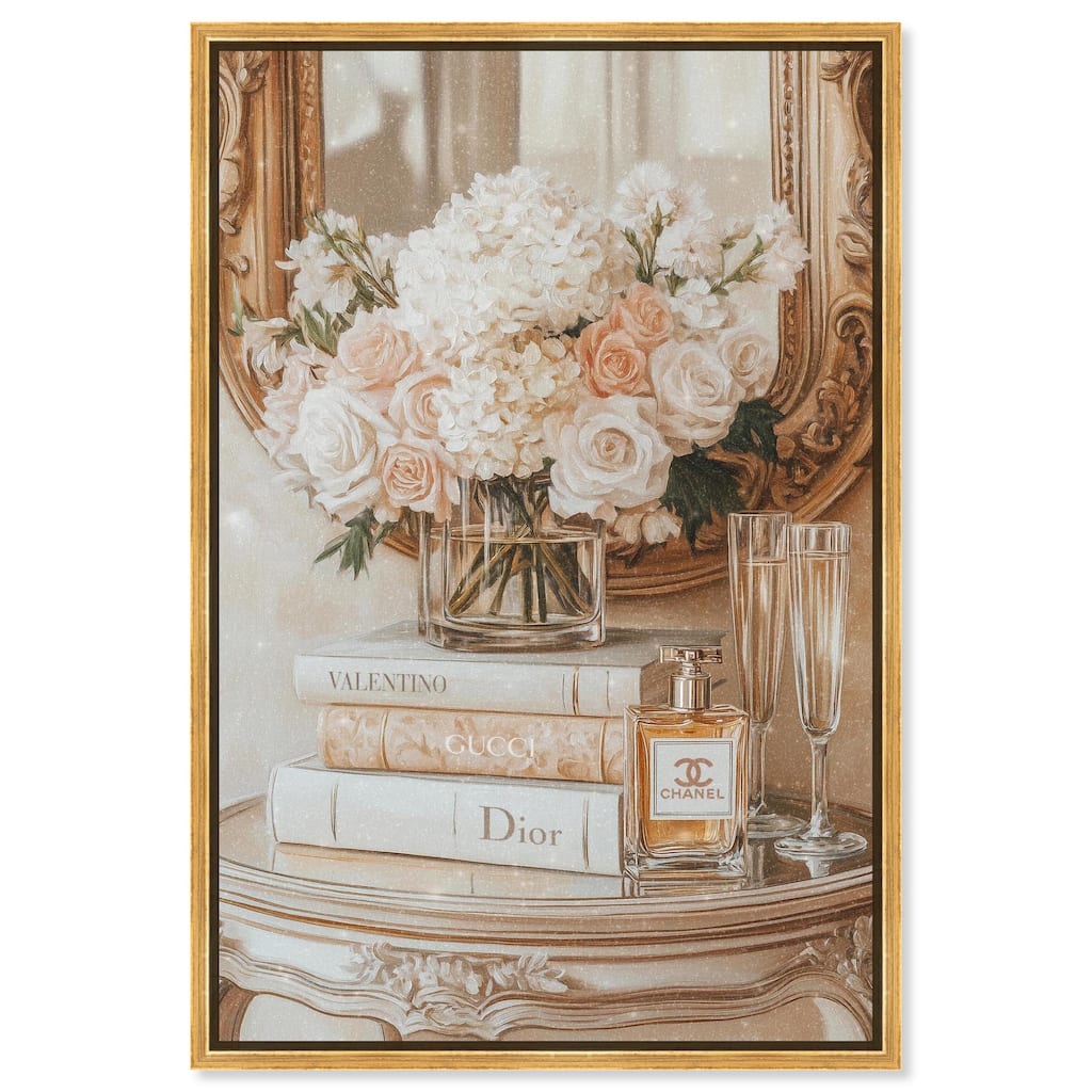 Mirror and Classy Glam Books Canvas by Art Remedy