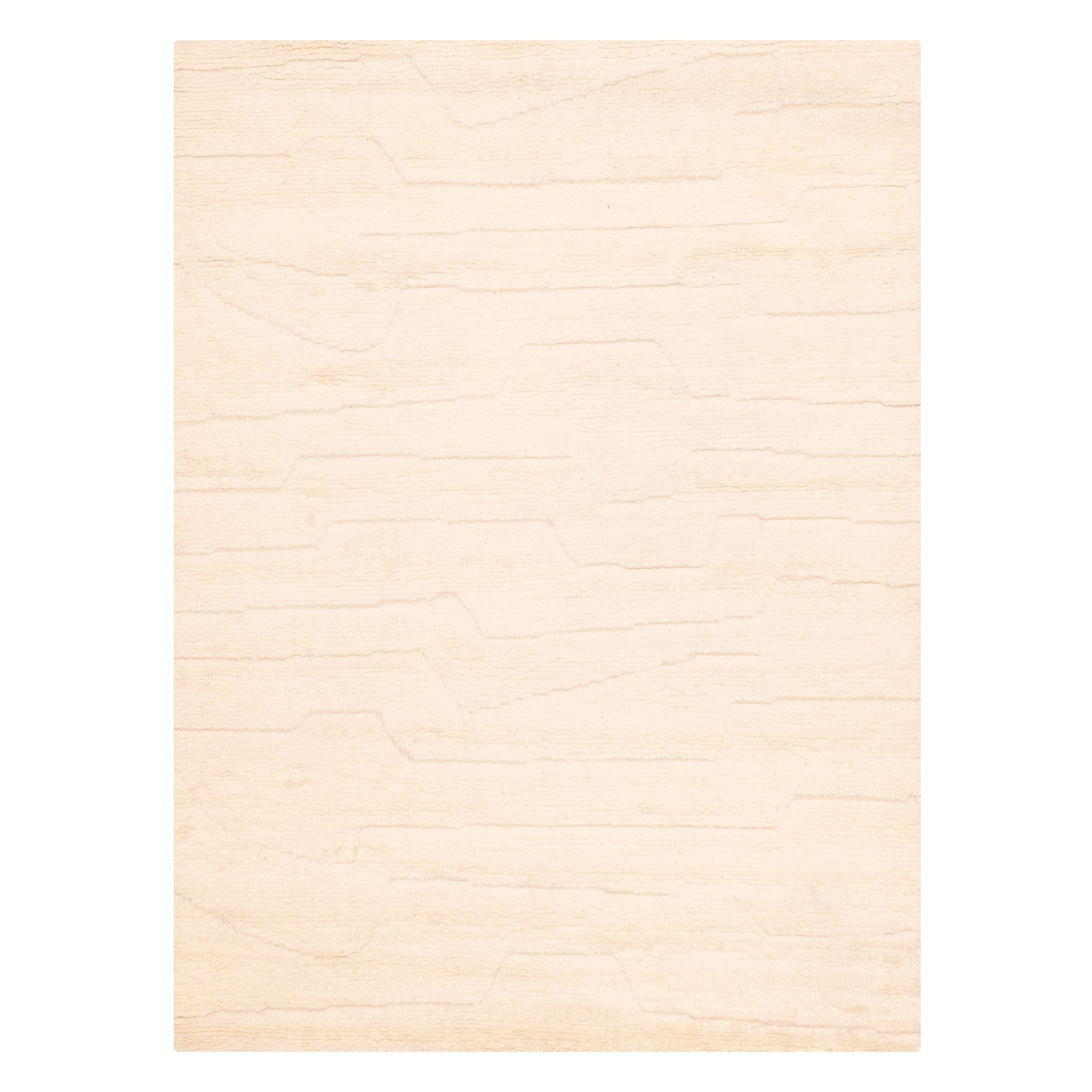 ECARPETGALLERY Hand-knotted Tangier Cream Wool Rug - 6'4 x 8'9